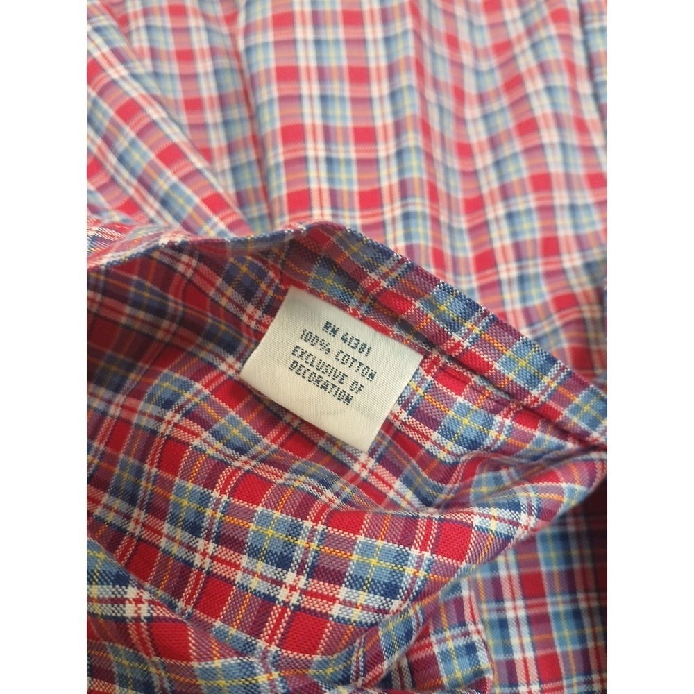 Polo Ralph Lauren Mens Shirt Red White Blue XL Plaid Button Down Minimal Wear - Picture 5 of 7